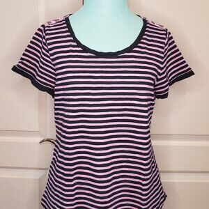 TALBOTS - Blue and Purple stripe top - Size M